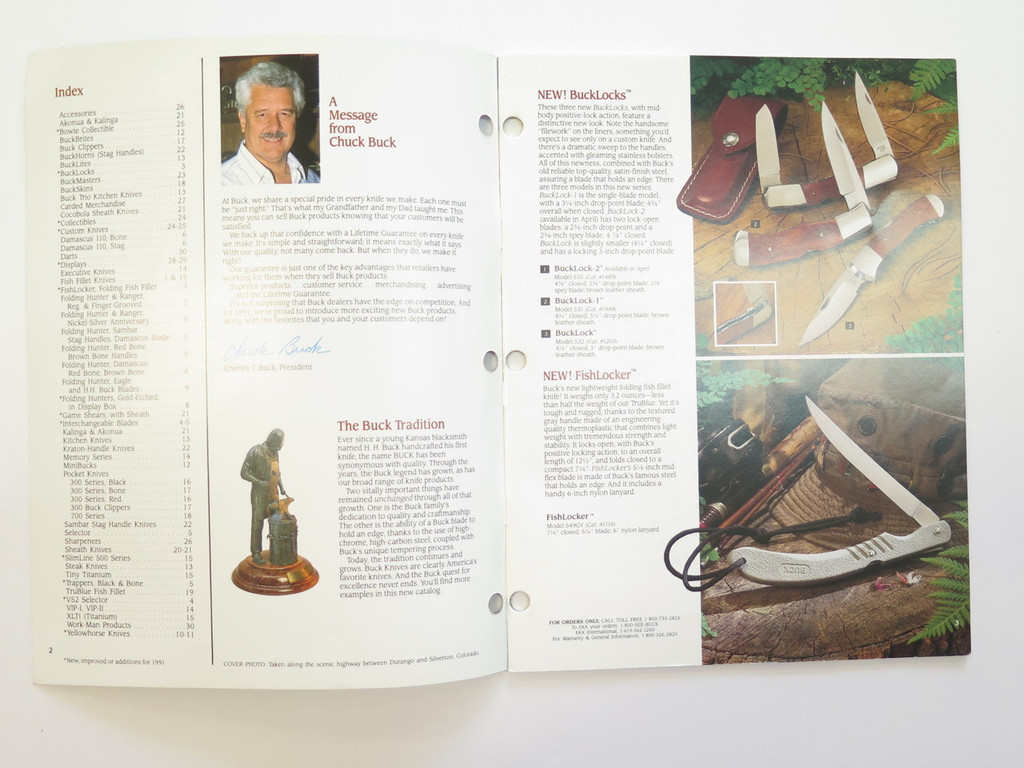 1991 Buck Dealer Knife Catalog Price List Book Fixed Folding 110 124