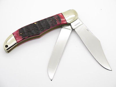 Vtg 1980s Honest Abe Parker Seki Japan Red Bone Large Folding Hunter
