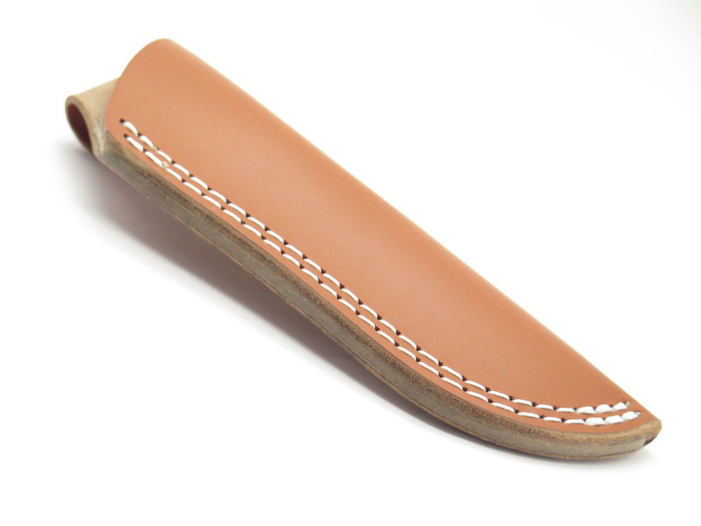 Brown Leather Fixed 34" Blade Loveless Style Hunting Knife Sheath Case