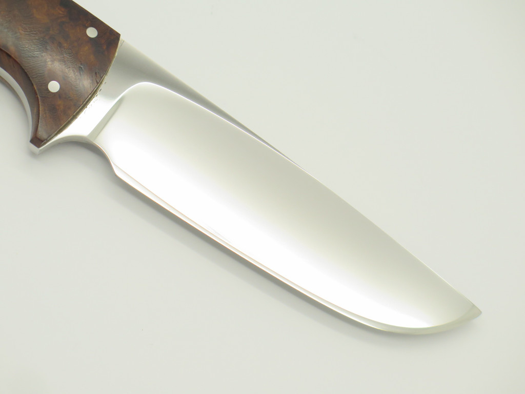 Robert Crowder MT Custom Burlwood ATS34 Fixed Blade Hunting Knife