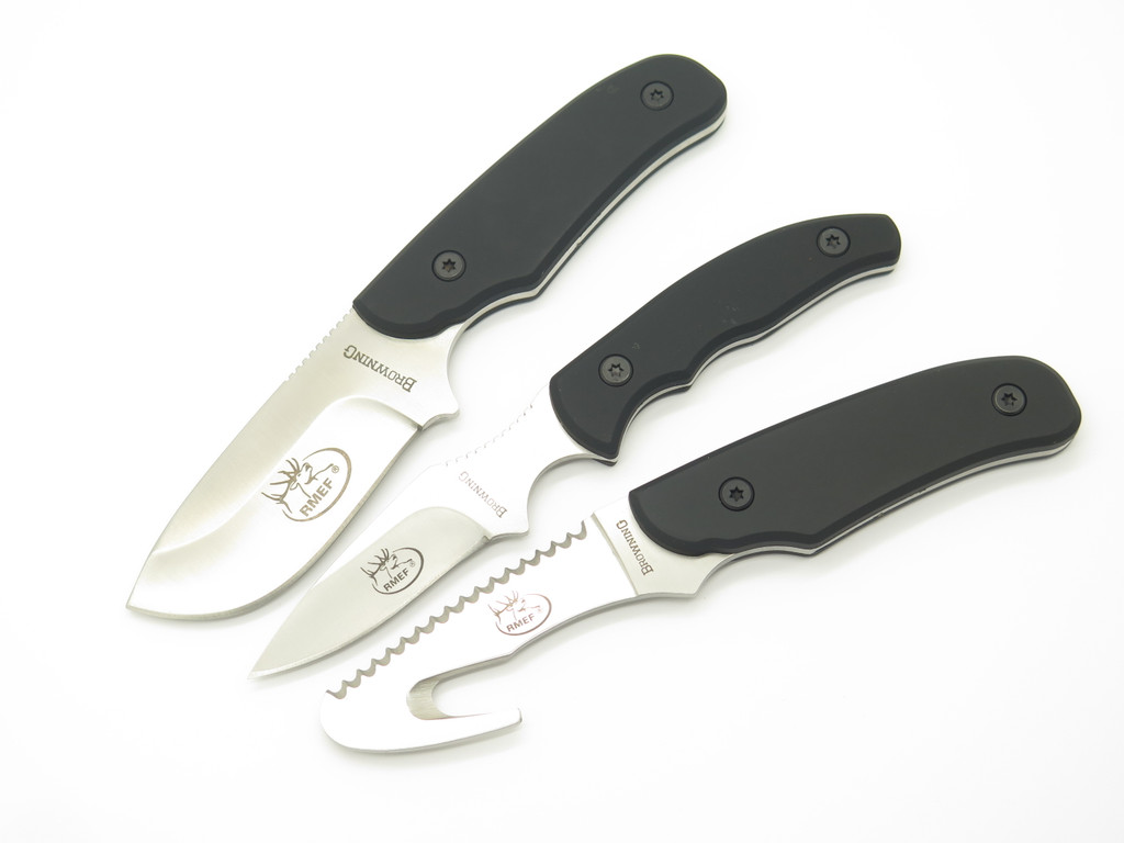 Browning 30 Elk RMEF 7" Black Handle Fixed Stainless 4 Hunting Knife