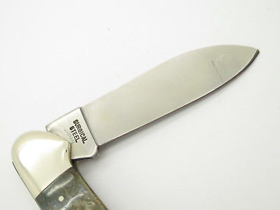 Vtg Frost Seki Japan Canoe Fossil Stag Bone Folding Pocket Knife