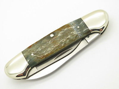 Vtg Frost Seki Japan Canoe Fossil Stag Bone Folding Pocket Knife