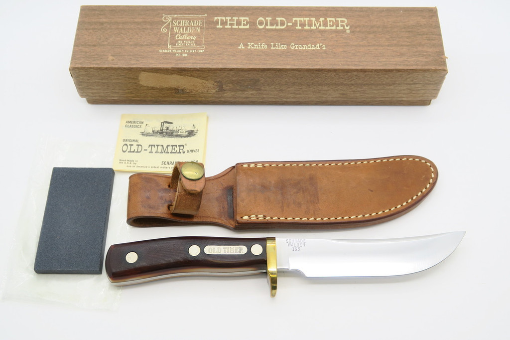 Vtg 194673 Schrade Walden 165 Woodsman Old Timer Fixed Blade Hunting