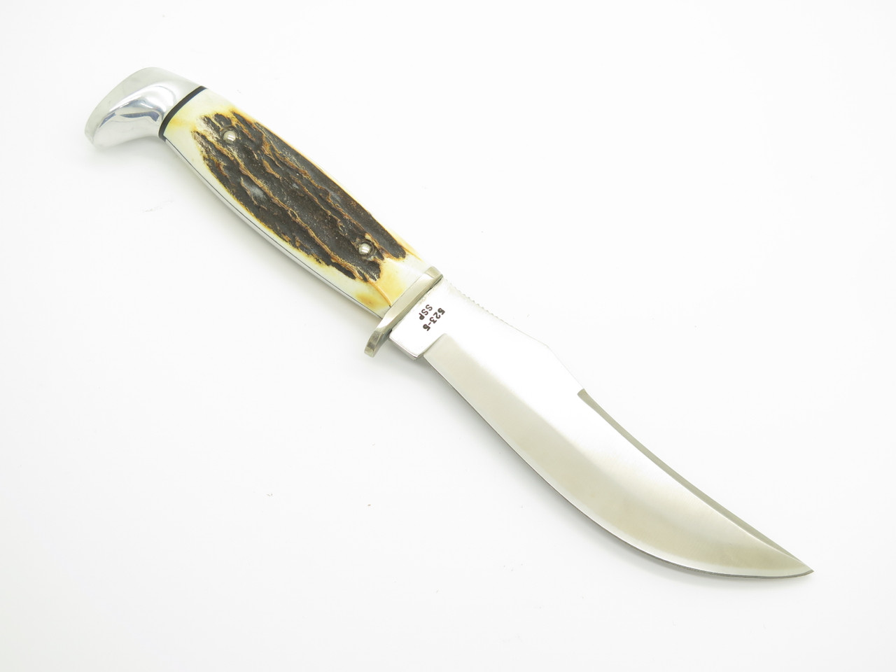 Vintage 1977 Case XX 523-5 SSP Blue Scroll Stag Fixed 4.8
