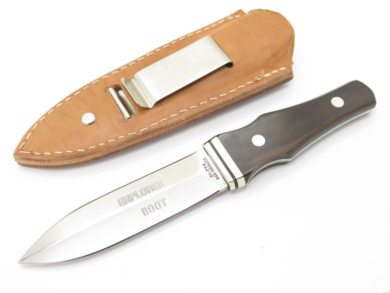 Vtg Explorer 21-298 Large Stainless Fixed Blade Dagger Boot Knife