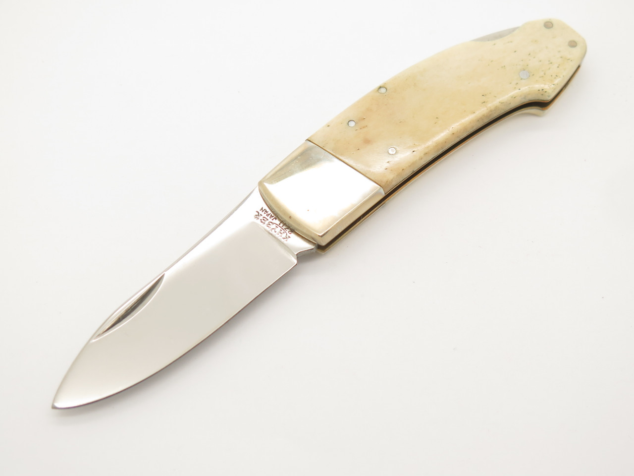Vintage 1980 Khyber 2711 Ka-bar Seki Japan Bone Stainless Folding