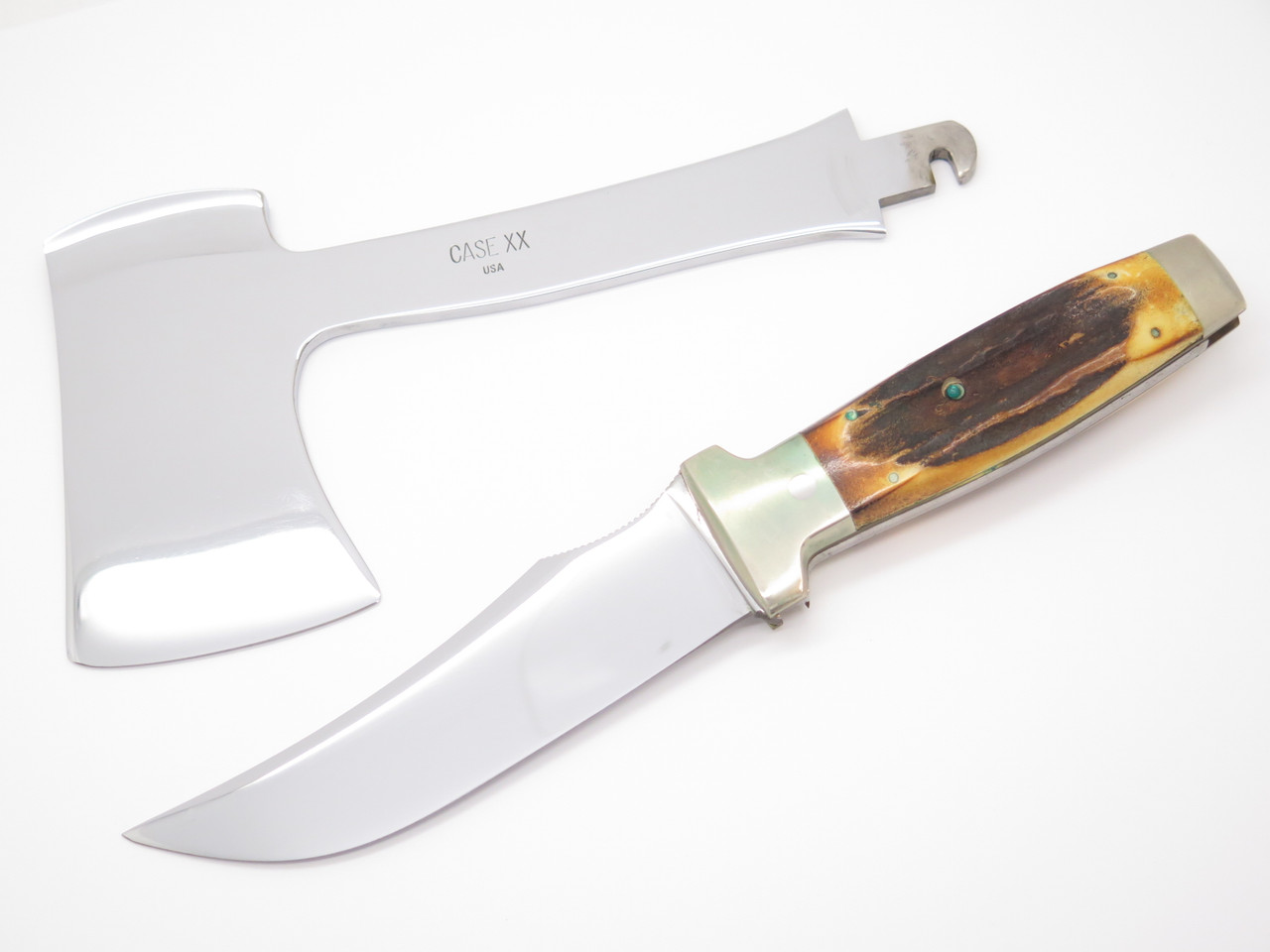 Vintage 1965-69 Case XX 561 DeLuxe Stag Hatchet Fixed Blade Axe