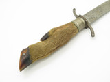 Vintage A.W. Walker and Son Austria Deer Hoof Fixed Blade Dagger Knife