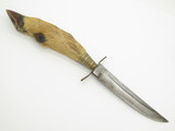 Vintage Soffe Solingen Germany Deer Hoof Fixed Blade Hunting Knife and Sheath