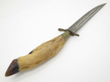Vintage Soffe Solingen Germany Deer Hoof Fixed Blade Hunting Knife and Sheath