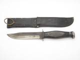 Vintage Ka-Bar 1209 USA Vietnam Era Fixed Blade Fighting Knife and Sheath