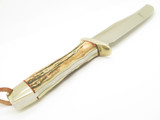 Vintage Rigid RG46 Tak Fukuta Seki Japan Stag Fixed Bowie Hunting Knife (Lot 4)