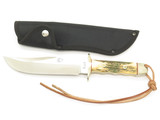 Vintage Rigid RG46 Tak Fukuta Seki Japan Stag Fixed Bowie Hunting Knife (Lot 3)