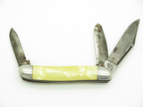 Vintage Hammer USA Cream Handle Folding Stockman Pocket Knife