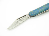 Vintage Thornton USA 3.62" Blue Swirl Handle Folding 2 Blade Pocket Knife
