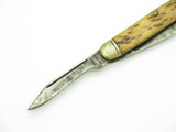 Vintage Wards USA Carbon Steel Bone Stockman Folding Pocket Knife