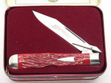 Case Classic XX 61011 1/2 Red Bone Cheetah Arrow Shield Swing Guard Folding Knife