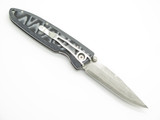 Mcusta MC-10D Seki Japan Classic Wave Blue Micarta Damascus Folding Pocket Knife