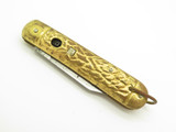Vintage 1930s-50s Edgemaster USA 4.12" Brass Automatic Switchblade Folding Knife