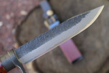 Masano Toyokuni TKA-004 Urusi Japan 4.9" Red Fixed Blade Damascus Hunting Knife