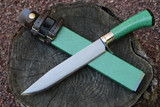 Masano Toyokuni TKA-003 Urusi Japan 8.26" Green Fixed Damascus Hunting Knife