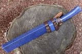 Masano Toyokuni TKA-002 Urusi Japan 8.26" Blue Fixed Damascus Hunting Knife