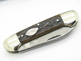 Vtg 1986 Bulldog Brand Solingen Tobacco Canoe Folding Pocket Knife Bone