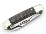 Vtg 1986 Bulldog Brand Solingen Tobacco Canoe Folding Pocket Knife Bone
