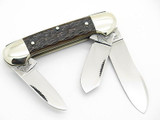 Vtg 1986 Bulldog Brand Solingen Tobacco Canoe Folding Pocket Knife Bone