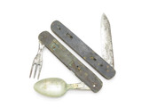 Vintage Concrete Stone USA Hobo Utensil Fork Spoon Scout Camp 5.25" Pocket Knife