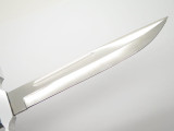 Vtg 1972 Custom USA Blue Swirl File Blade Fixed Hunting Fighter Knife & Sheath