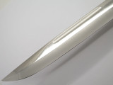Vtg 1972 Custom USA Blue Swirl File Blade Fixed Hunting Fighter Knife & Sheath