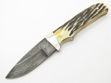 Bear & Son Cutlery 548D Fixed Blade Damascus Drop Point Hunting Knife