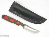 Custom Anza A.S.L. File Skinner Hunting Knife & Black Leather Sheath Wood Mint