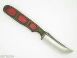 Custom Anza A.S.L. File Skinner Hunting Knife & Black Leather Sheath Wood Mint