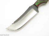 Custom Anza A.S.L. File Skinner Hunting Knife & Black Leather Sheath Wood Mint
