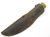 Vtg Pat Pend Marbles Gladstone MI Woodcraft Fixed Blade Hunting Knife Stag