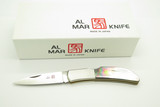 Vintage Al Mar Hawk Seki Japan Black Lip Pearl Lockback Folding Pocket Knife