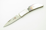 Vintage Al Mar Hawk Seki Japan Black Lip Pearl Lockback Folding Pocket Knife