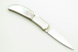 Vintage Al Mar Hawk Seki Japan Black Lip Pearl Lockback Folding Pocket Knife
