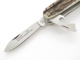 Vtg Aitor Spain Precise Deerslayer 3.5 Stag Multi Tool Army Folding Pocket Knife