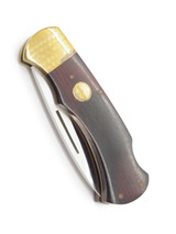 Vtg Kershaw 1305 Maniago Italy Wood Handle Small Folding Lockback Pocket Knife