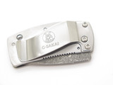 G. Sakai Seki Japan Ukimon Camellia Damascus Tanto Money Clip Folding Knife