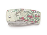 G. Sakai Seki Japan Ukimon Camellia Damascus Tanto Money Clip Folding Knife