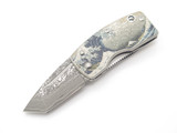 G. Sakai Seki Japan Ukimon Great Wave Damascus Tanto Money Clip Folding Knife