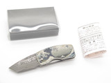 G. Sakai Seki Japan Ukimon Great Wave Damascus Tanto Money Clip Folding Knife