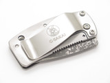 G. Sakai Seki Japan Ukimon Great Wave Damascus Tanto Money Clip Folding Knife