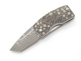 G. Sakai Seki Japan Ukimon Sakura Damascus Tanto Money Clip Folding Pocket Knife