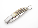 Vintage Al Mar Osprey 2001 Seki Japan 2.25" Stag Lockback Folding Pocket Knife